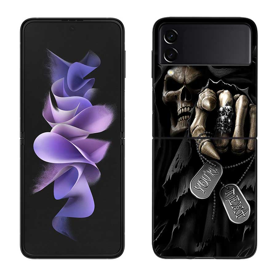 Grim Reaper Skull Skeleton Case for Samsung Galaxy Z Flip 6 Flip 5 4 3 5G Black Cell Phone Cover Samsung Z Flip 5 5G Luxury P
