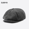 Yangguan/ZLEEVO Unisex Autumn/Winter Newsboy Cap - British Retro Style, Octagonal Design, Painter's Large Head Fit.