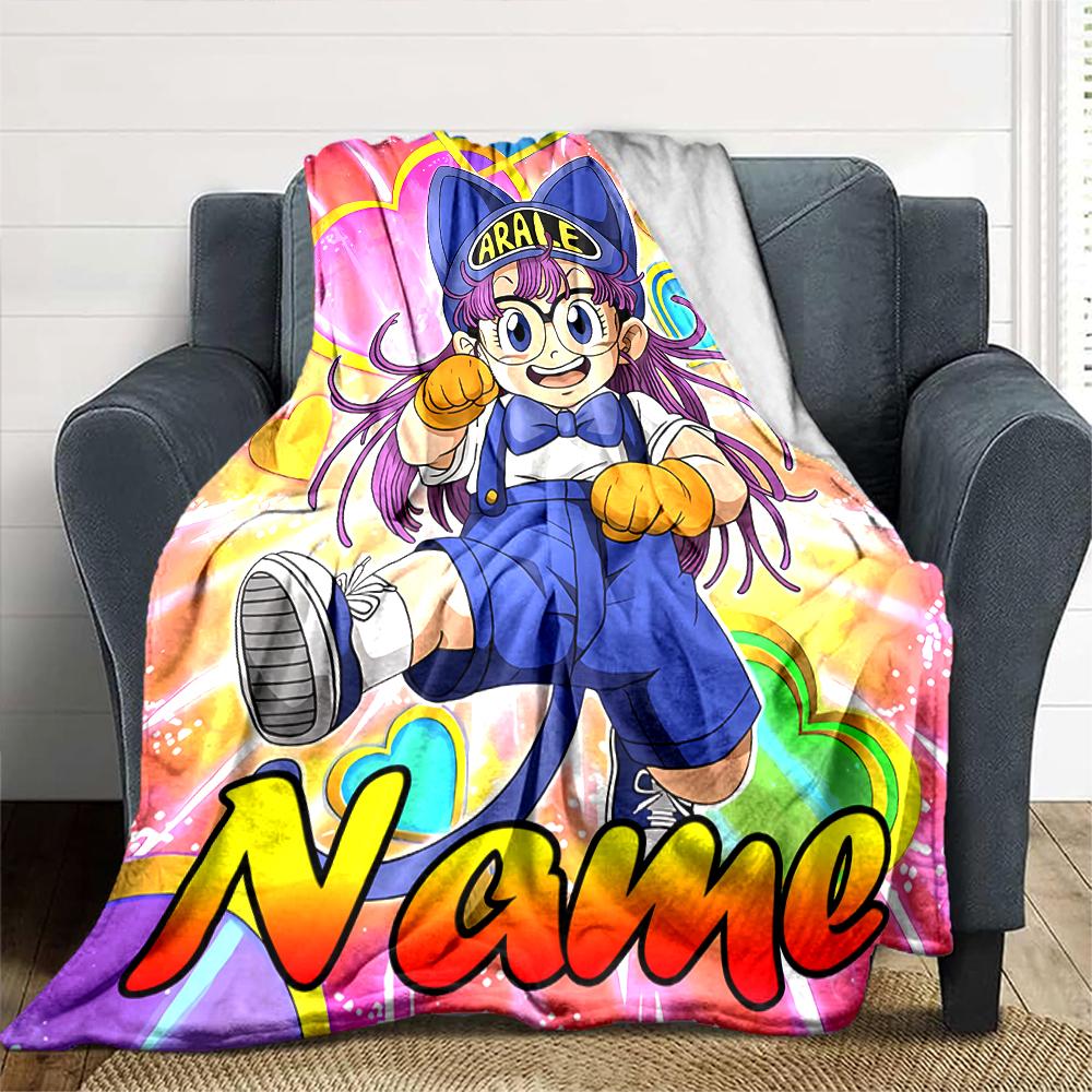 Customiz Name Personality Arale Norimaki Blanket Soft &Warm Sofa Office Bed Travel Lunch Break Blanket, Gift Suitable for All Seasons