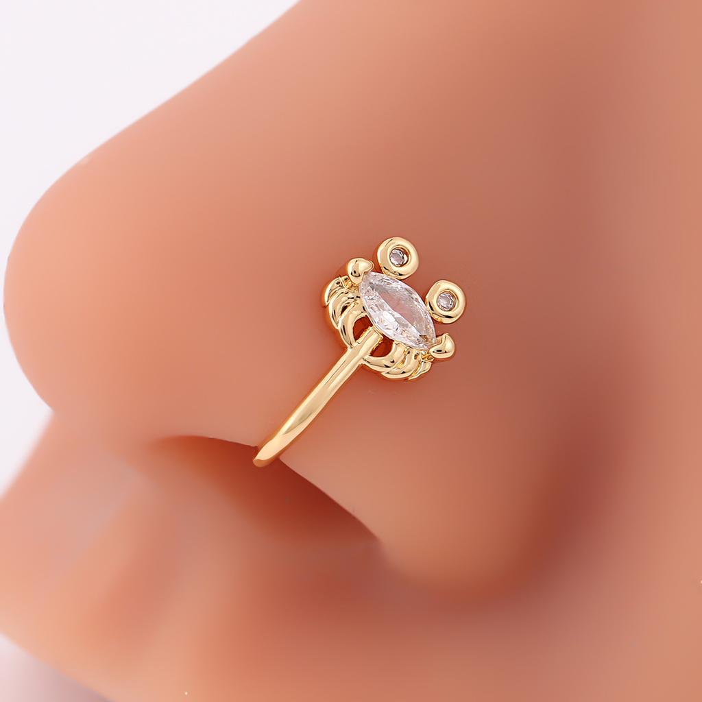 Crab Nose Stud Funny Cute Animal U-Shaped Nose Clip Female Trend Creative No Punching Nose Ring