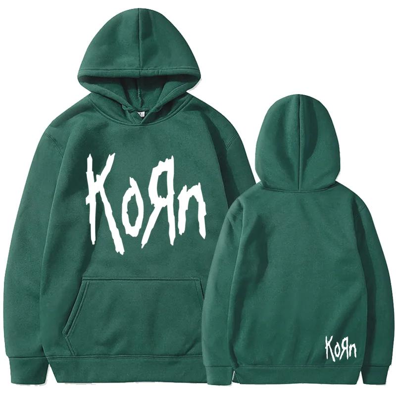Korn Rock Band Letter Hoodie Men Women Hip Hop Harajuku Hoodies Leisure High Street Sweatshirt Autumn Winter Unisex Sweatshirts