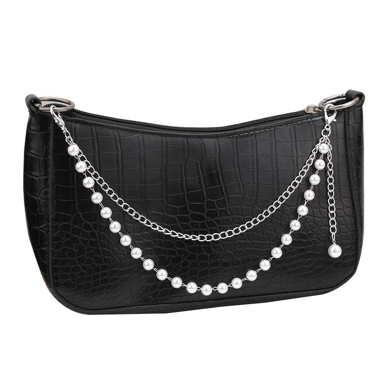 Multi-layer Metal Charms Bag Chain Cross Pendant Backpack Decoration DIY Exquisite Pearl Purse Chain Women Men Bag Accessories