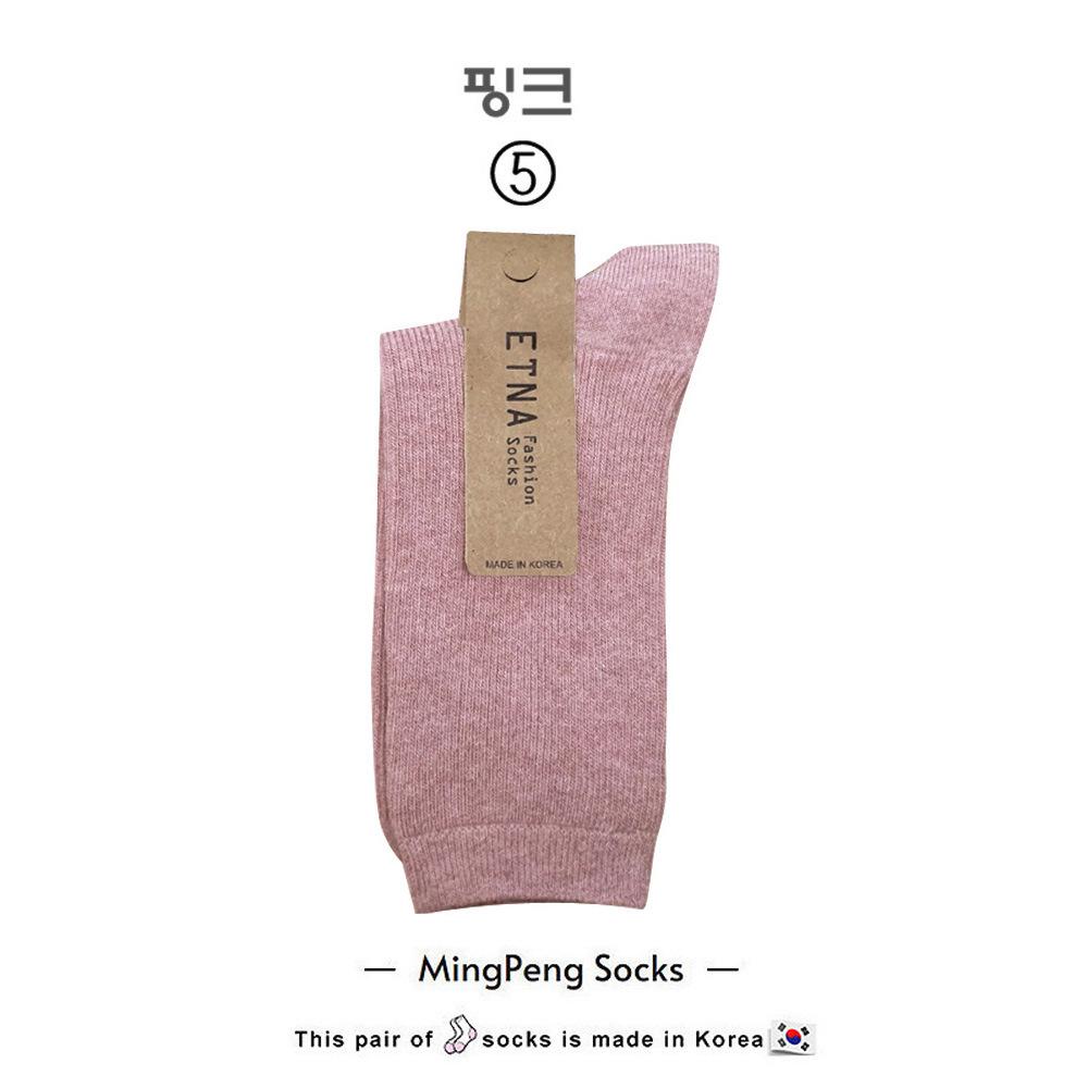 

Женские хлопковые носки до середины икры тонкой вязки в полоску - однотонные, модная осенняя коллекция в 21 оттенке One Size (Fits 35-40)