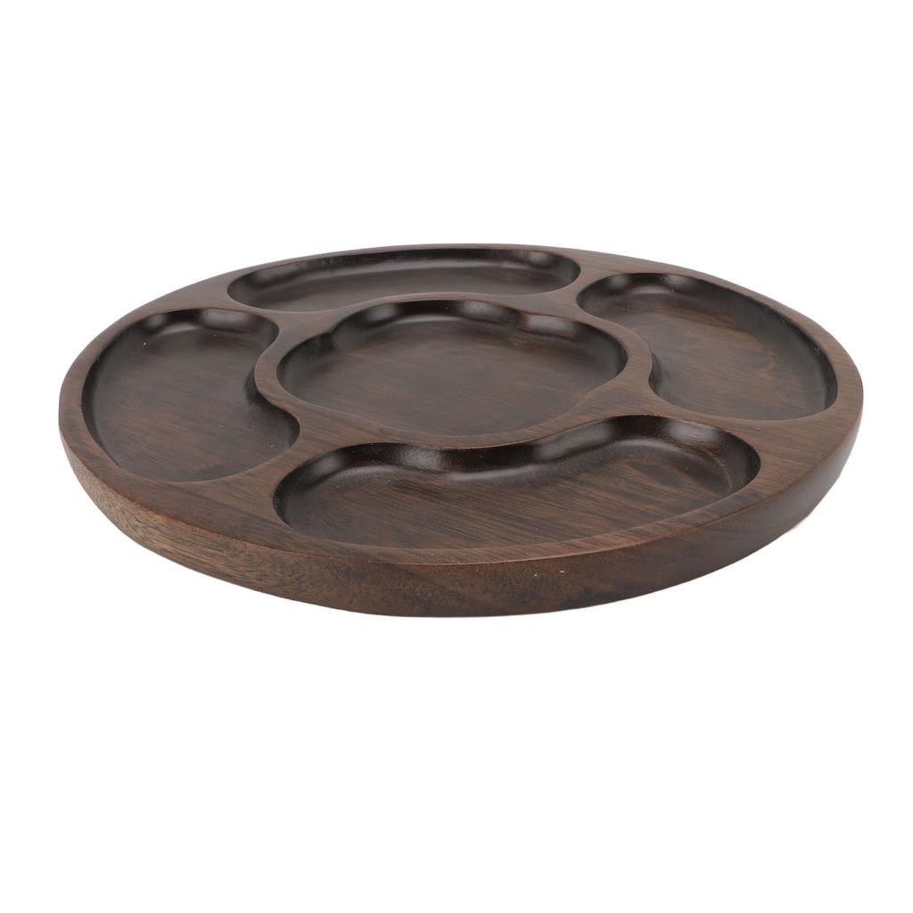Wooden Tray Divided Serving Tray for Appetizers Snacks Veggie Platter Decorative Sectional Platter for Party Buffet B