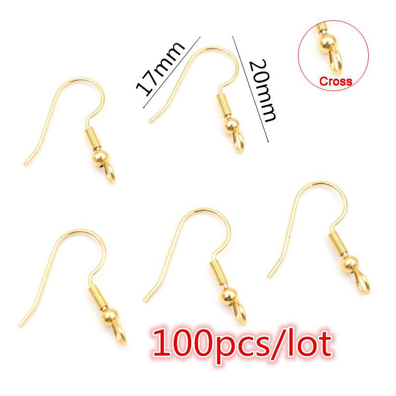 30-100pcs Stainless Steel DIY Earrings Hooks Clasp Findings Handmade Jewelry Making Accessories Earwire Accessories Steel Gold
