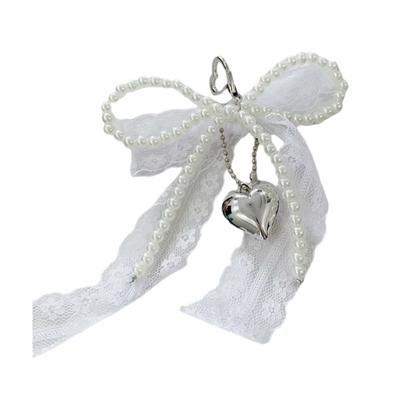 Pearls Bows Bag Charm Pendant Aesthetic Purse Charms Aesthetic Keychains Keyring for Women Backpack Purse Handbag Decors