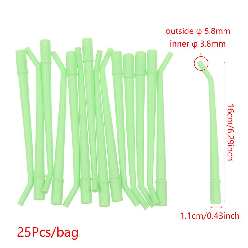 25Pcs Disposable Dental Saliva Ejector Surgical Suction Tips Long Slim Type Dentistry Clinic Strong Suction Tube Dentist Tools