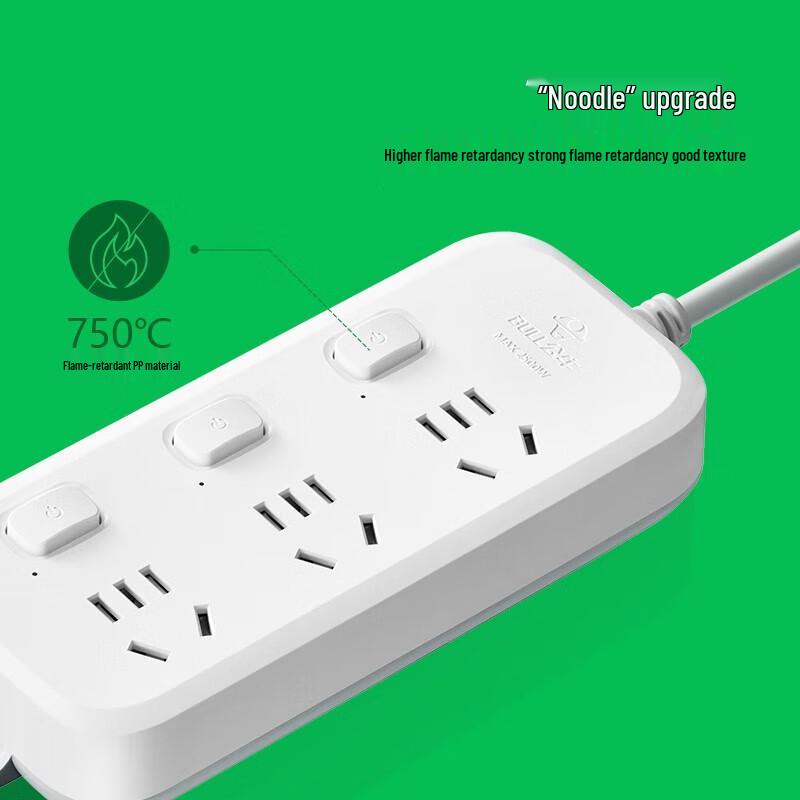 BULL B5 Series 3-Outlet Individually Switched Power Strip CN plug (adapter included)