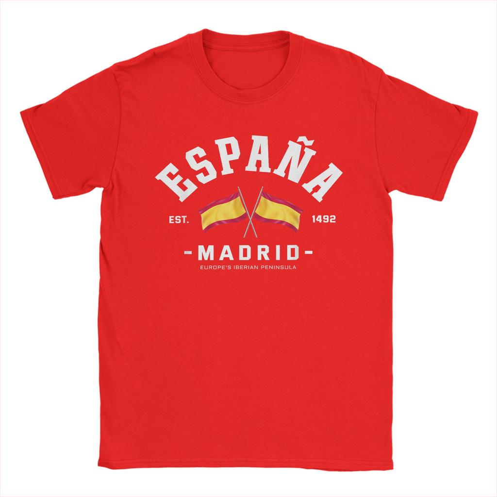 Spain Heart TShirt Beach Pure Cotton TShirts For Adult Hippie Loose Tshirt ShortSleeve Awesome Top Tees