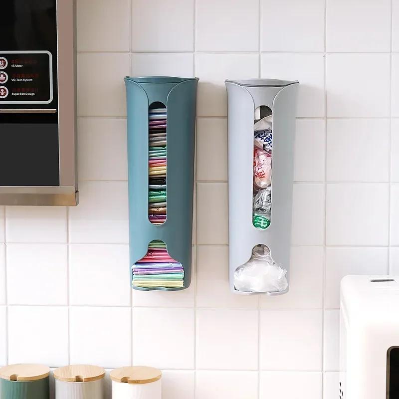 Kitchen Household Convenience Garbage Bag Storage Box Pull-out Plastic Bag Collector Wall Mounted Underwear Socks Organizer Boxe
