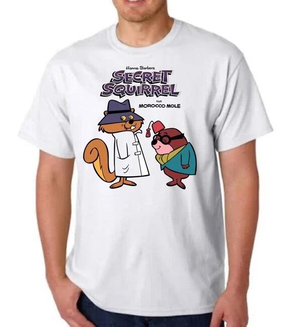 SECRET SQUIRREL & MORROCCO MOLE TEE T-T-shirt HANNA BARBERA CARTOON ANIMATION XL