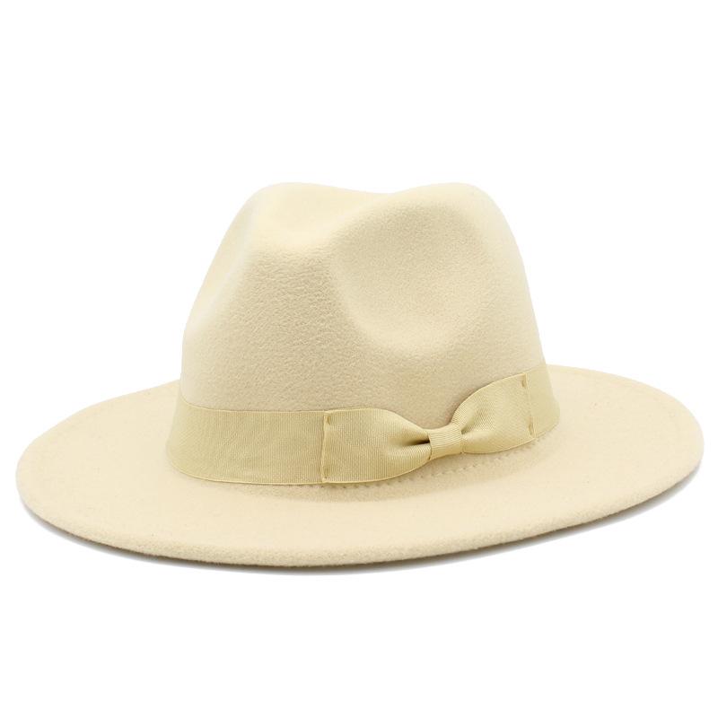 Europeisk-amerikansk stil rosett bredbrättad fedora: Trendig Unisex Jazzhatt