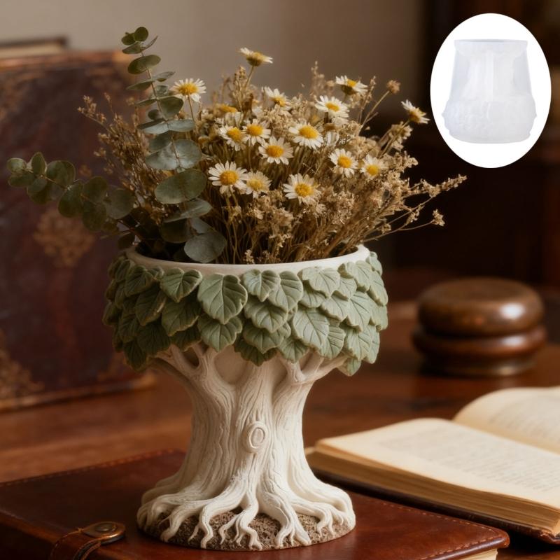 Silikon-Baumform für Bastelbeton-Pflanzgefäße, Aromatherapie-Becher und Aufbewahrungsbehälter, leicht zu reinigen, Heimdekoration, Geschenk