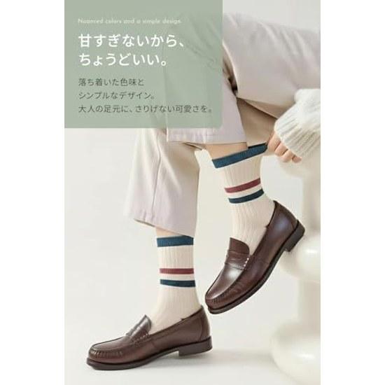 Kavale Socks Women Cotton Stylish Casual 5-Pair Set Crew 22-24cm Adult Cute Relaxed