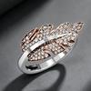 Creative Leaf Shape Two-color Electroplated Rose Golden Ring