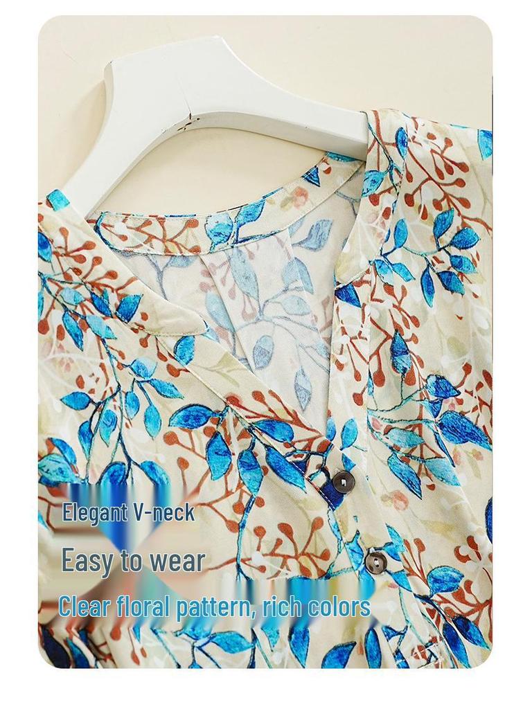 Damska długa sukienka z jedwabiu morwowego z dekoltem w serek – Dopasowana w talii, z rękawem do połowy, Wygodna