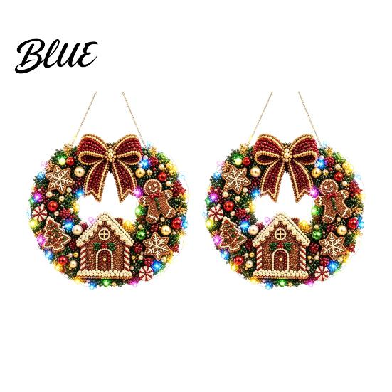 Christmas Tree Hanging Decor 2Pcs Pearl Diamond Ornament Set 2D Acrylic Glitter Charms with Ribbon Festive Pendant for Holiday Party Indoor