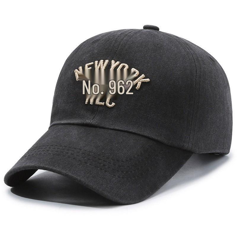 Unisex Distressed Embroidered Cotton Baseball Cap with Soft Brim for Sun Protection