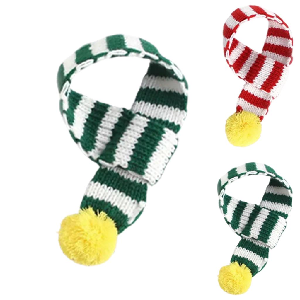 Pet-themed Color-blocked Knitted Christmas Scarf