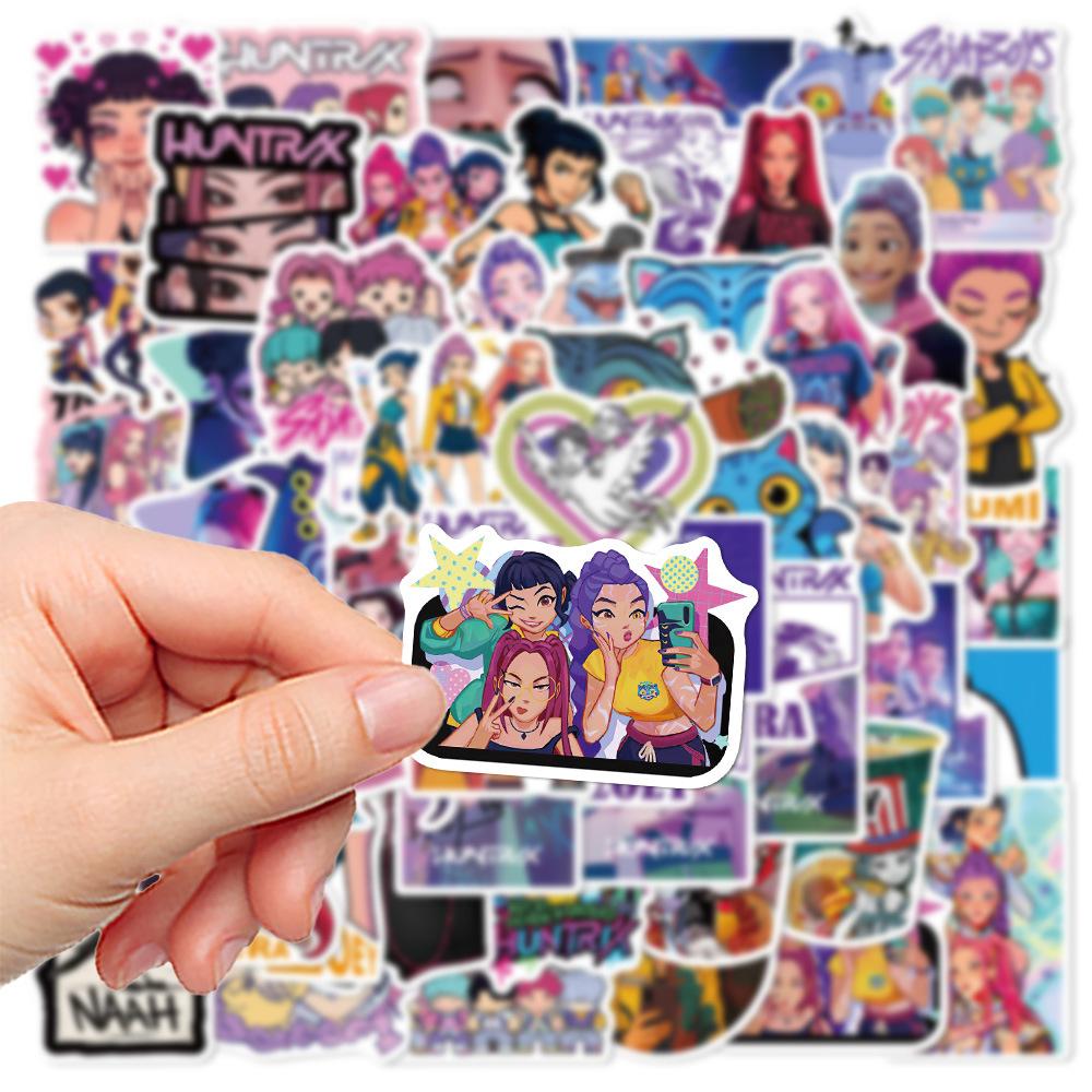 60pz K-POP DEMON HUNTERS HUNTR/X Adesivi Graffiti Cartoni Animati Telefono Chitarra Laptop Notebook Valigia Adesivo Impermeabile Giocattoli per Bambini#C