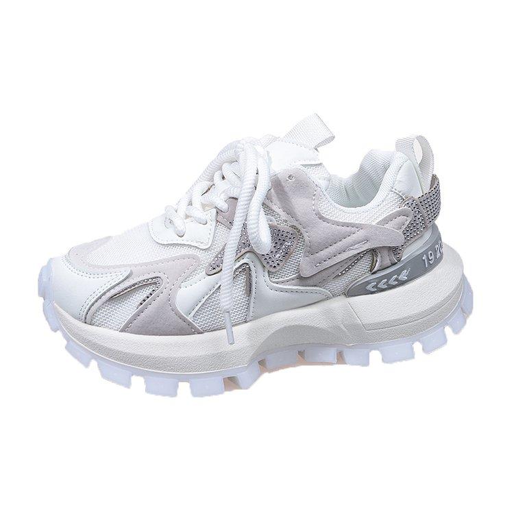 Fashion Women Platform Casual Breathable Mesh Shoes 2024 New Summer Chunky Sneakers 8.5CM Wedges Hidden Heels Hollow Leisure Shoes Woman