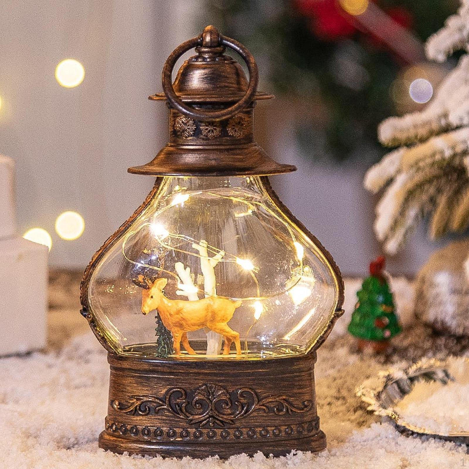 

Свет, Рождественский фонарь с подсветкой, сверкающий светодиодный фонарь для сада и дома Deer