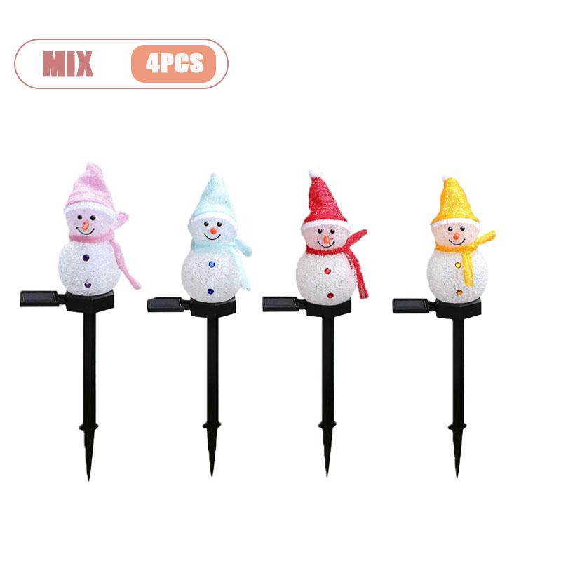 Solar Powered Christmas Snowman Lawn Stake Light Outdoor Garden Decor Ground for Yard Patio Holiday Atmosphere Lighting