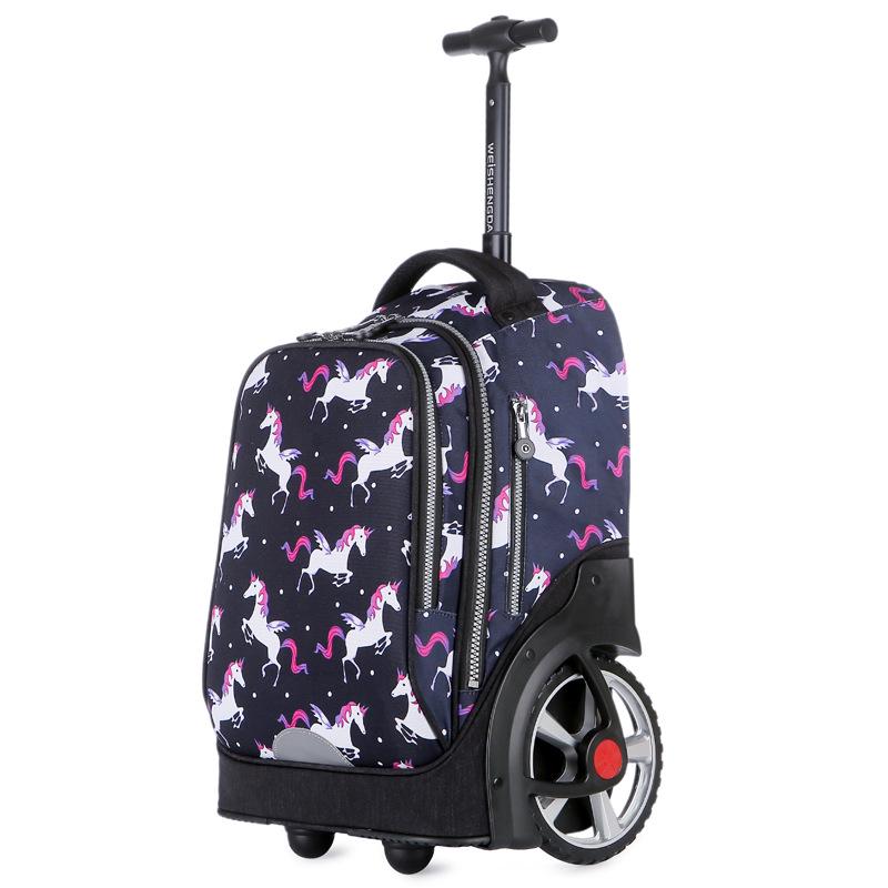 Vistar Climbing-Stairs Water-Resistant Trolley Backpack with Large Wheels & Capacity for Students