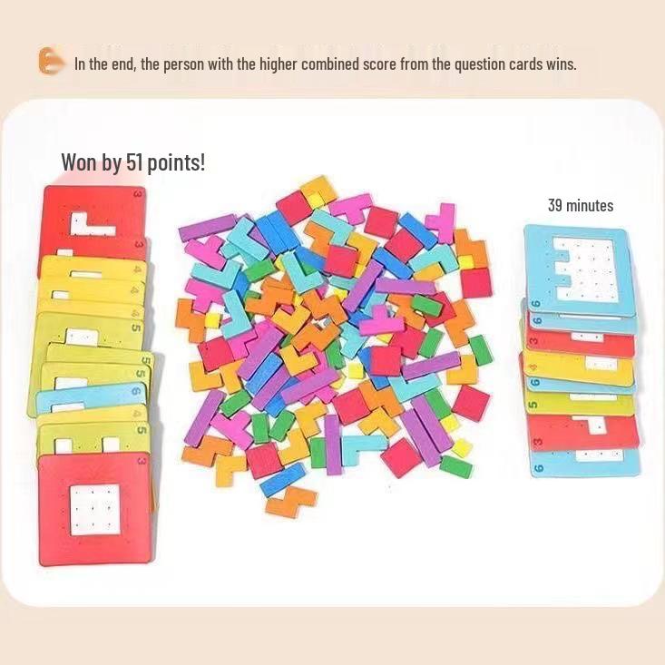 Colorful Block Puzzle: Parent-Child Two-Player Concentration Game
