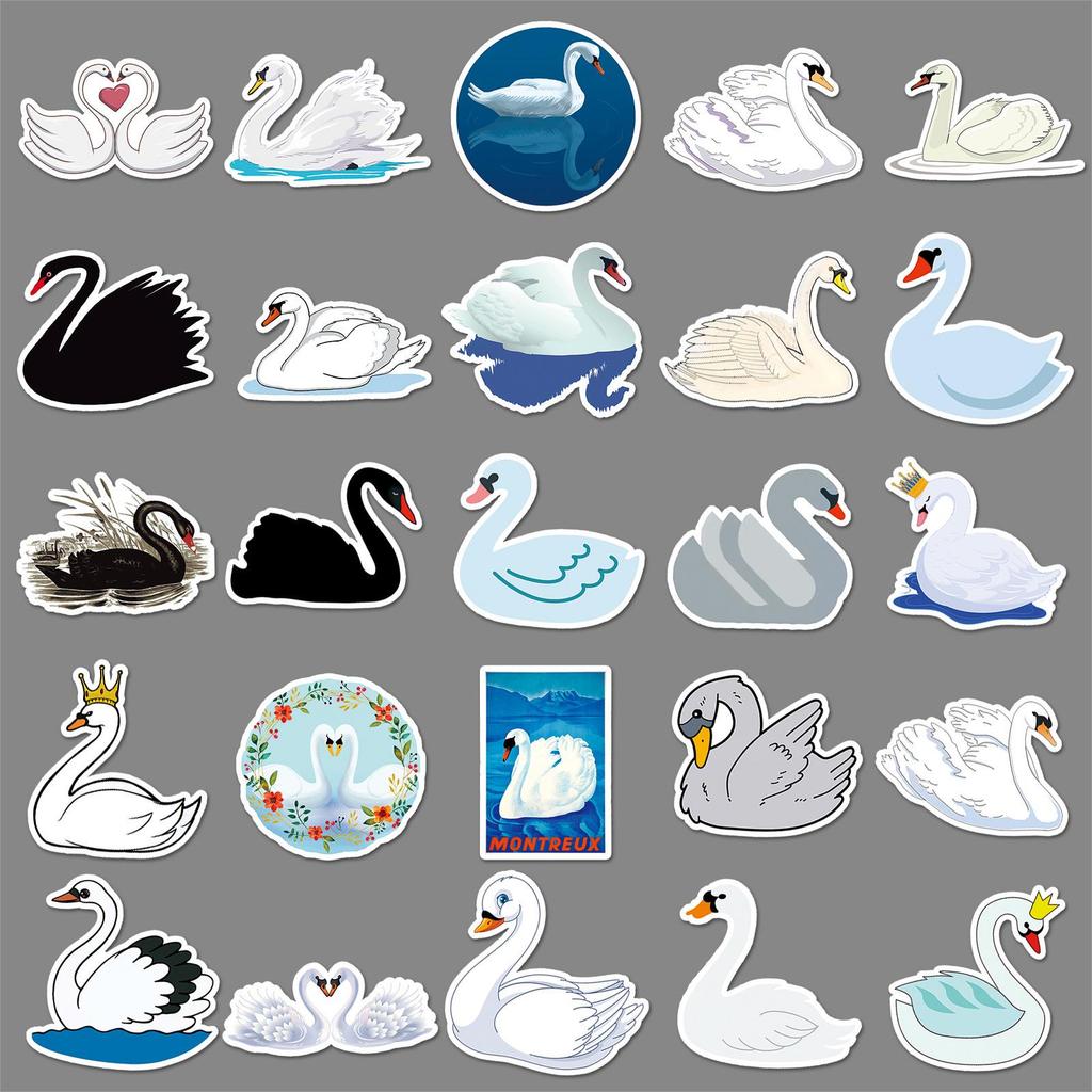 Swan Animal Luggage & Laptop Stickers (50PCS) - Trendy Graffiti Decoration