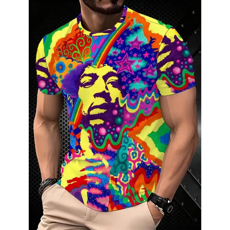 

Men s 3D printed dog leash pattern short-sleeved T-shirt - breathable summer round neck with slight elasticity, 6XL