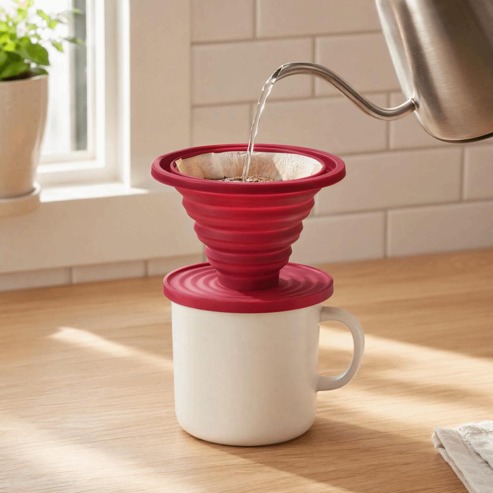 2 Stück faltbarer zusammenklappbarer Kaffee-Dripper Silikon-Kaffee-Filter-Dripper Büro