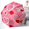1 Stück Liebe Herzen Automatischer Winddichter Regenschirm 8 Rippen Tragbar Faltbar Schwarzer Eisenrahmen für Außen, Strand, Reisen, Sonnenschirm, S37