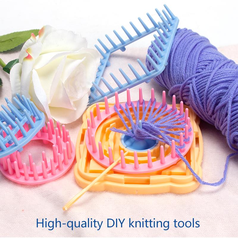 1set mixed Random color flower knitted loom set, DIY crochet & weaving plastic knitter tools, can hand make beautiful flowers