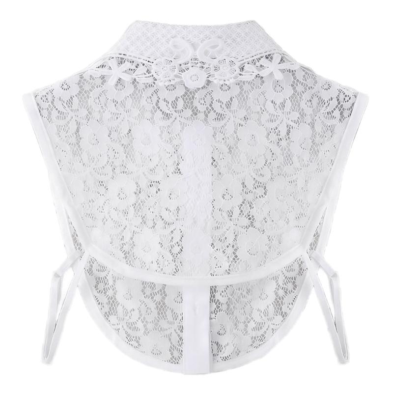 Elegant Detachable Lace Collar For Women Soft Mesh Fabric Easy To Wear Perfect For Office And Party Outfits