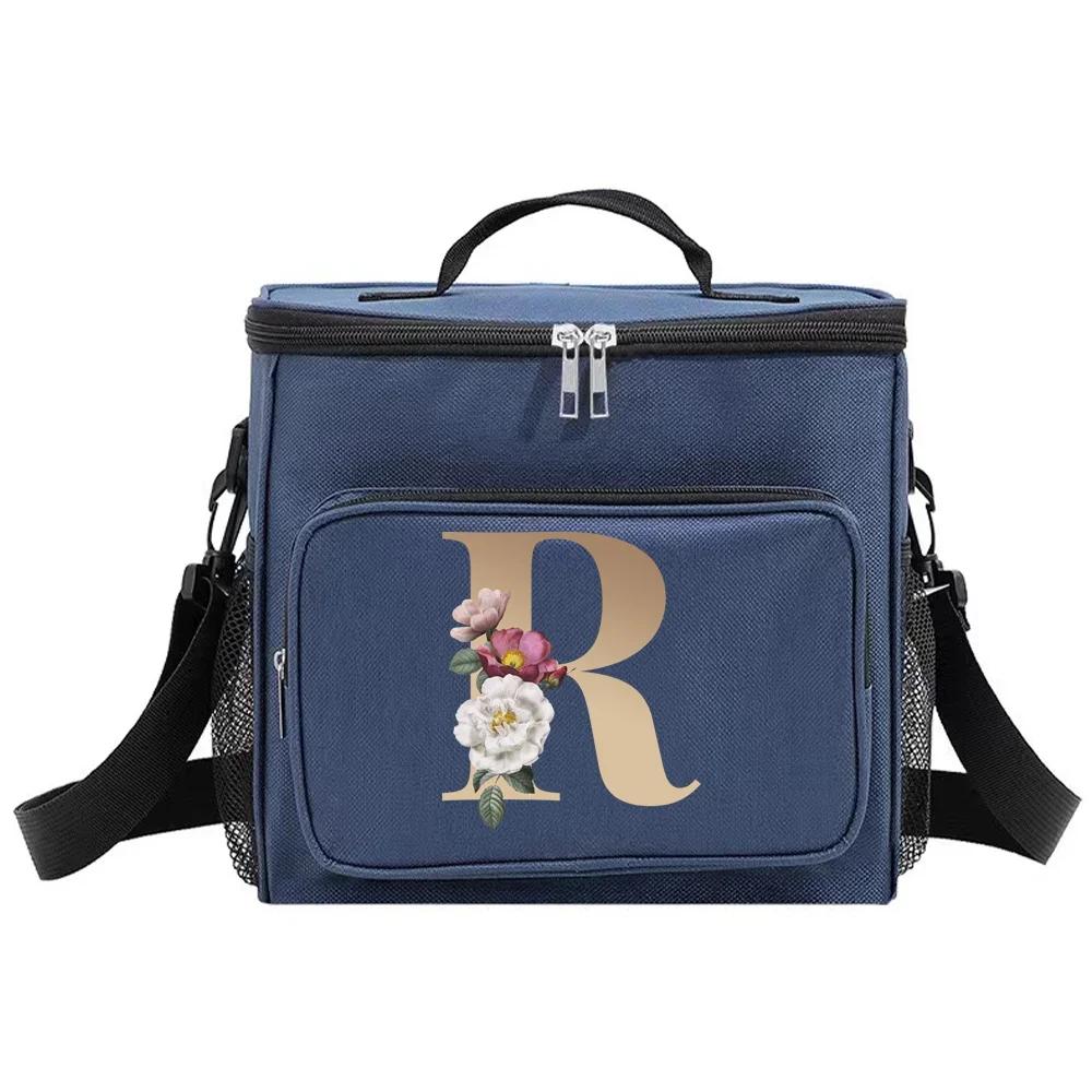 Lunch Bag Insulated Bags Cooler Box Thermal Organizer Handbag Camping Shoulder Storage Lunchbag for Men and Women Gold Series