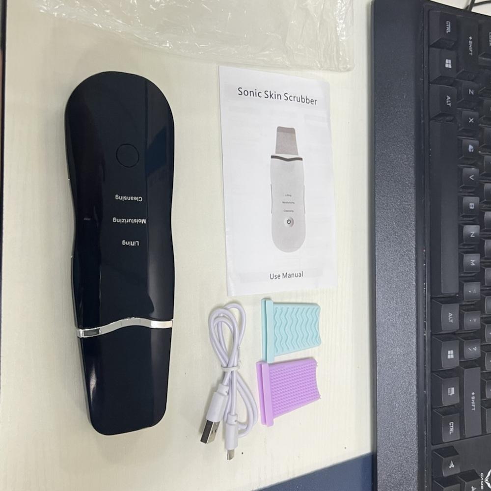 Vibration Face Skin Scrubber Blackhead Remover Facial Pore Cleaner Face Lifting Deep Clean Face Skin Tool Vibration Face Spatula