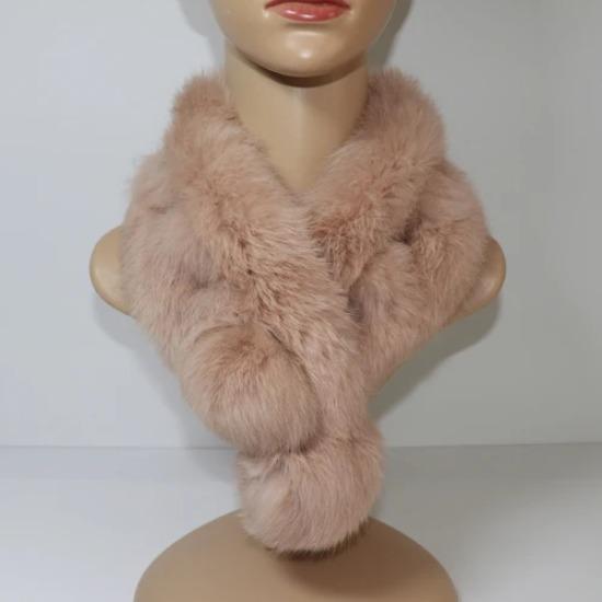 Hot Sale Women Winter Real Rabbit Fur Scarf Lady Warm Rabbit Fur Scarves Knit Natural Real Rabbit Fur Ring Casual Muffler