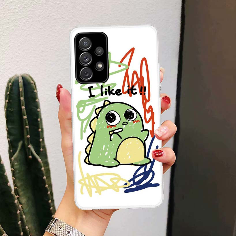 Dinosaur Cartoon Cute For Samsung Galaxy A51 A50 A71 A70 Phone Case A40 A41 A30 A31 A20E A21S A10 A11 A01 5G A6 A8 + A7 A9 Plus