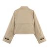 Women Double Breasted Lapel Short Trench Jacket Coat