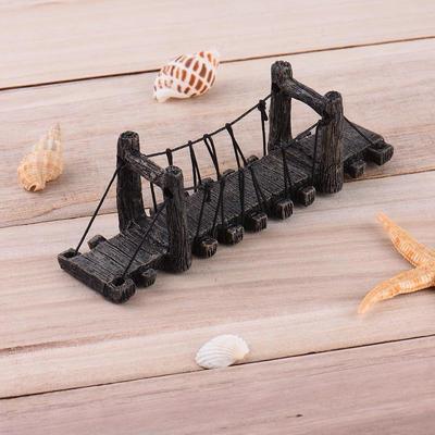 1PC Simulation Fish Tank Mountain Suspension Bridge Resin Small Rope Bridge Fish Tank Decoration