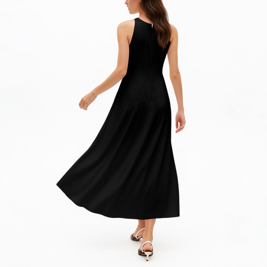 Women's Casual And Fashionable Round-neck  Sleeveless  Mid Length Dress