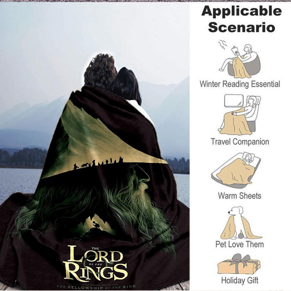 1pc The Lord of the Rings Blanket Lightweight Flannel Throw For Sofa, Bed, Travel, Camping, Livingroom, Office, Couch, Chair, And Bed