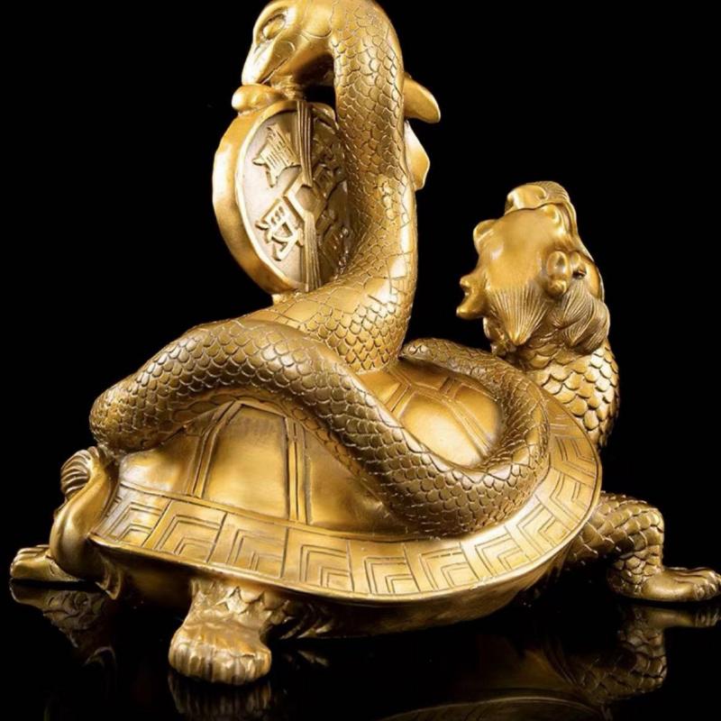 Brass Dragon Ornament Money Xuanwu Decoration Copper Turtle Snake Four Directions Beast Auspicious Ruyi