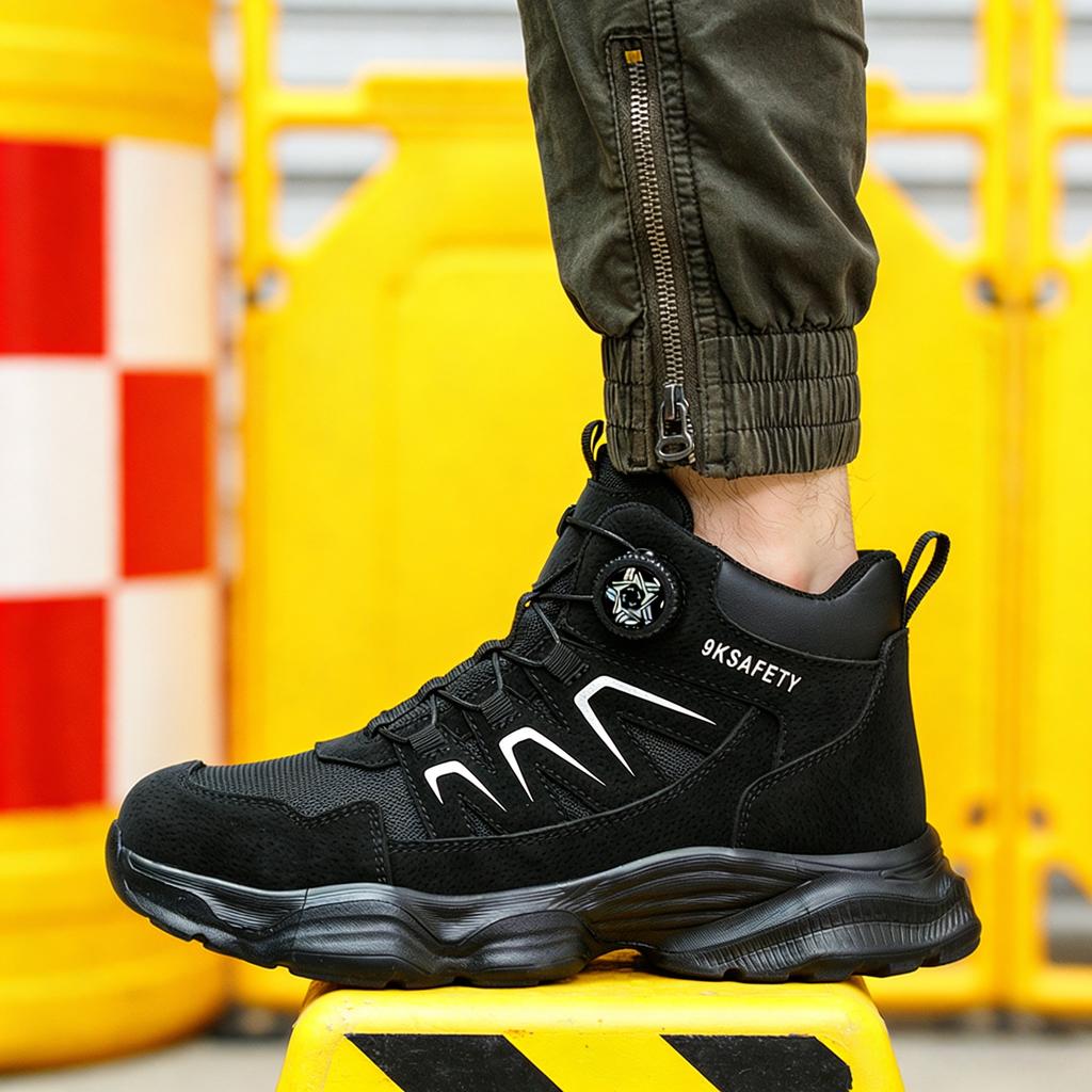 Anti-Smash Anti-Puncture Fashion Sneaker Safety Shoes For Men Men's Work Shoes NO Slip Construction Working Boots Steel Toe Shoe
