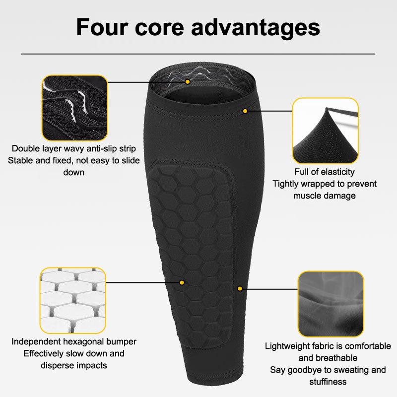 Waben-Schienbeinschoner Ski-Beinpolster Atmungsaktiv Anti-Kollision Fußball Basketball Radfahren Schützend Elastische Sport-Leggings 1 Stück