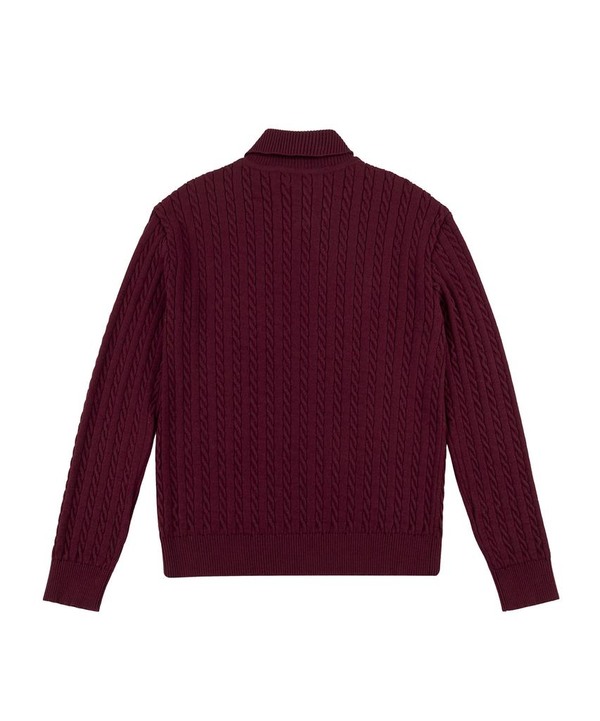 LESONNET Duke Cable Knit Pullover Burgundy