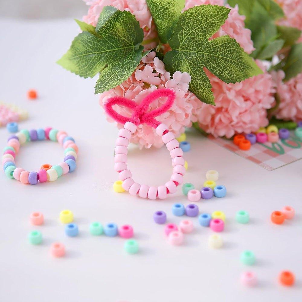 201/600pcs Acrylic Macaron Color Bucket Bead Decorative Bead DIY Bracelet Necklace Earrings Keychain Foot Chain Phone Chain