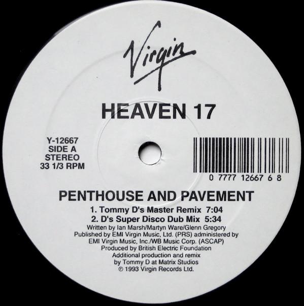12-дюймовая пластинка HEAVEN 17 Penthouse And Pavement The Tommy Y12667 Virgin 1993 США Танцевальная Электроника Б/у