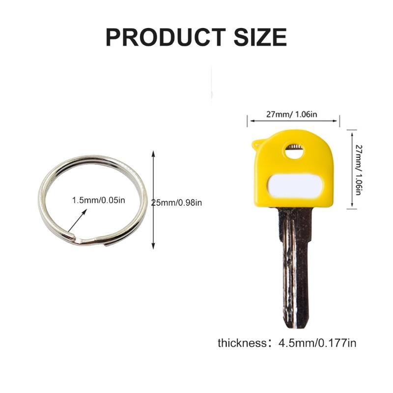 8pcs Colorful Key Covers Key Sleeves for Efficient Key Differentiation with Sturdy Plastic and Accessories